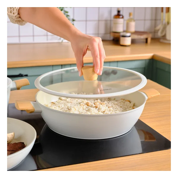 Karaca Swiss Crystal Almond Cream İndüksiyon Tabanlı 7 Parça Tencere Seti - Görsel 6