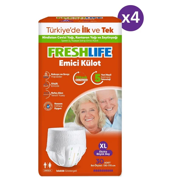 Freshlife Emici Külot Ekstra Büyük Boy XL 30'lu 4 Adet Hasta Bezi - Görsel 2