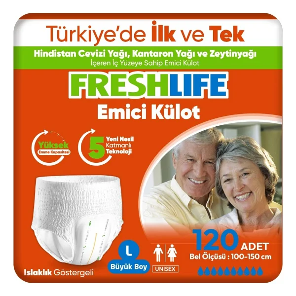 Freshlife Emici Külot Büyük Boy L 30'lu 4 Adet Hasta Bezi - Görsel 6