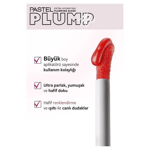 Pastel Plump Up Extra Hydrating Dolgunlaştırıcı 209 Red Velvet Dudak Parlatıcısı - Görsel 4