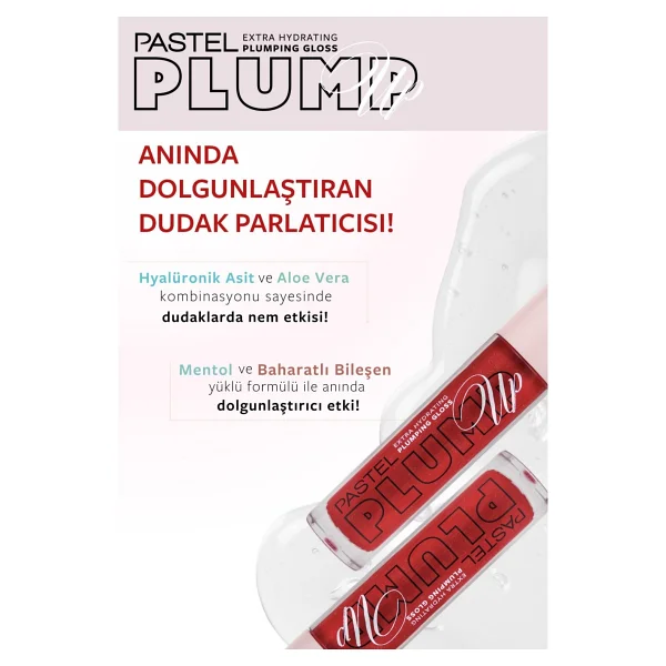 Pastel Plump Up Extra Hydrating Dolgunlaştırıcı 209 Red Velvet Dudak Parlatıcısı - Görsel 6