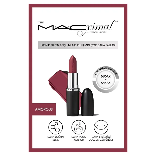 M.A.C Macximal Sleek Satin Creme İn Your Coffee Ruj - Görsel 9