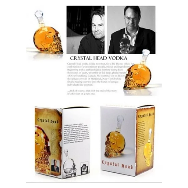 1000 Ml Crystal Head Kuru Kafa İçki Şişesi - Görsel 3