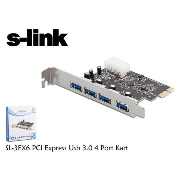 S-Link Sl-3ex6 Pcı Express USB 3.0 4 Port - Görsel 4