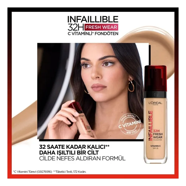 L'oreal Paris Infaillible 32h Fresh Wear C Vitaminli 120 Golden Vanilla 30 Ml Likit Fondöten - Görsel 2
