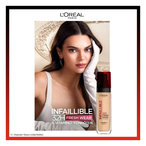 L'oreal Paris Infaillible 32h Fresh Wear C Vitaminli 120 Golden Vanilla 30 Ml Likit Fondöten - Görsel 8