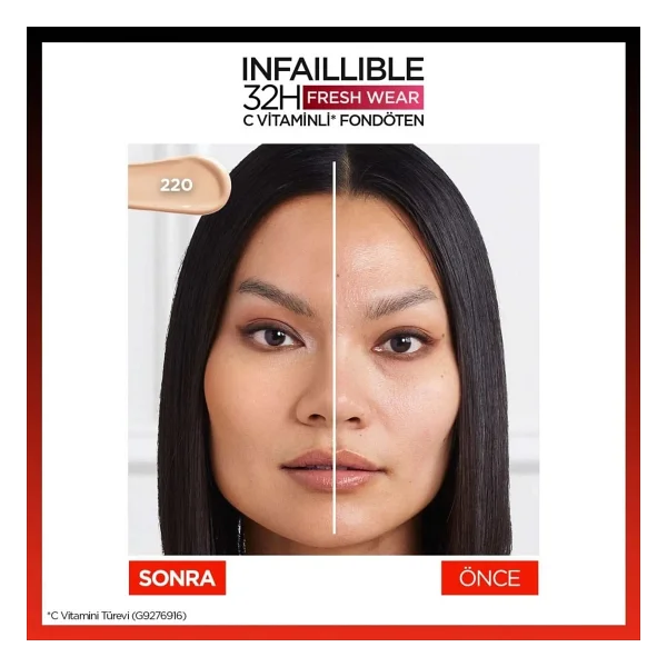 L'oreal Paris Infaillible 32h Fresh Wear C Vitaminli 30 Ml Likit Fondöten - Görsel 6