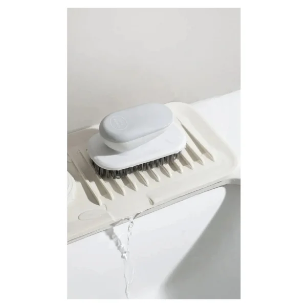Rotanev Elastik Musluk Matı Su Tutucu Düzenleyici Kaydırmaz Taban Organizer Mutfak Banyo Lavabo - Krem - Görsel 5