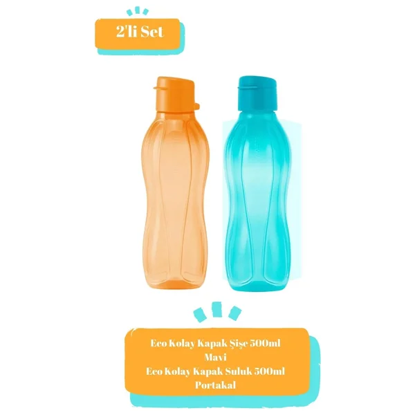 Tupperware Eco Şişe 2'li Suluk Set 500 Ml - Görsel 2