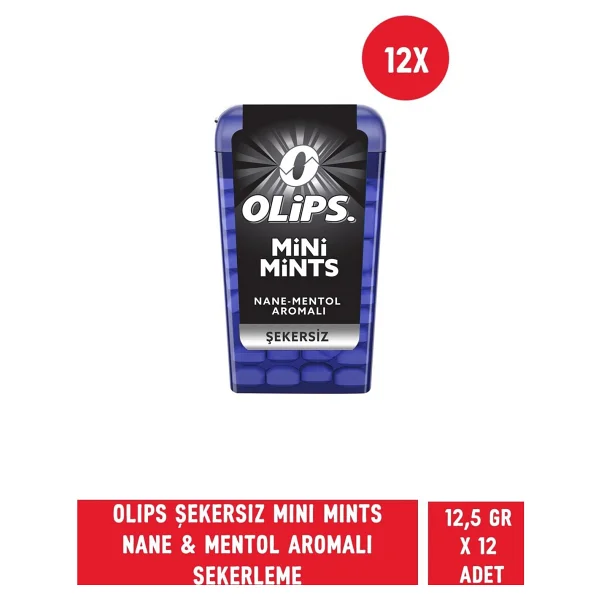 Olips Mini Mints Şekersiz Nane & Mentol Aromalı Şekerleme 12,5 Gr - 12 Adet - Görsel 2