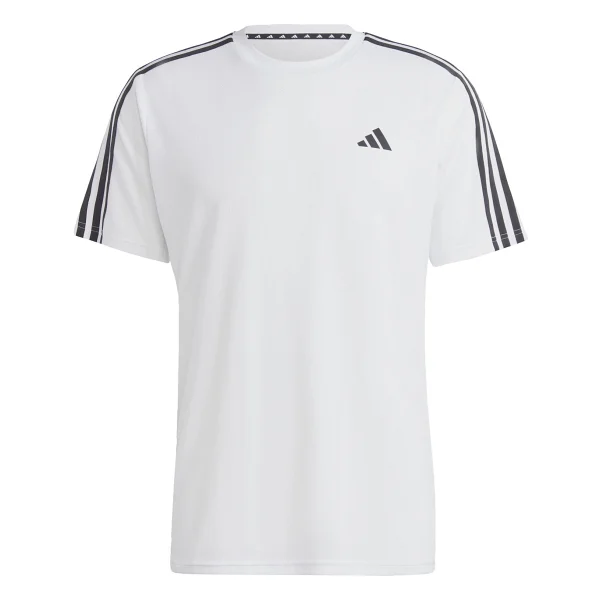Adidas Train Essentials 3-Stripes Training IB8151 Beyaz Kısa Kollu Bisiklet Yaka Erkek Spor Tişört - Görsel 3