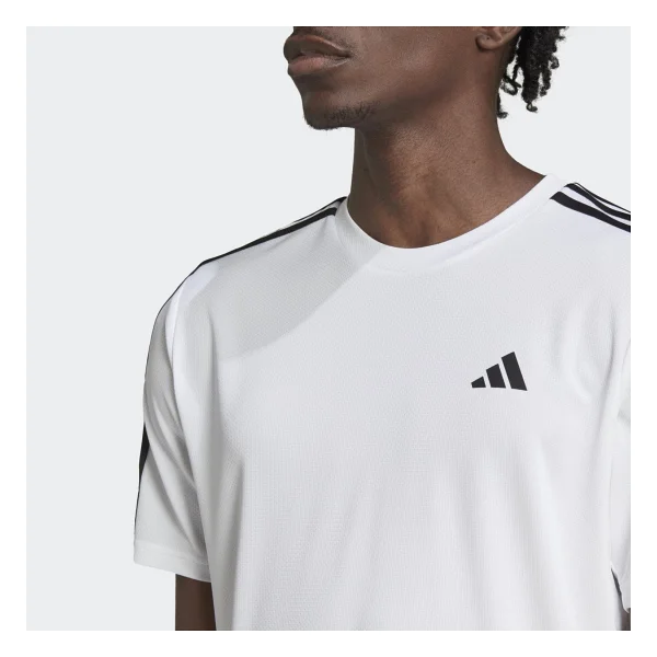 Adidas Train Essentials 3-Stripes Training IB8151 Beyaz Kısa Kollu Bisiklet Yaka Erkek Spor Tişört - Görsel 4