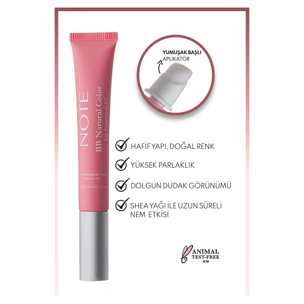 Note Bb Lip Corrector 02 Açık Pembe Dudak Parlatıcısı - Görsel 8