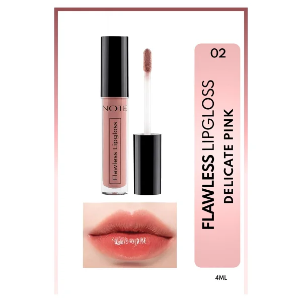 Note Flawless Nemlendirici 02 Delicate Pink Dudak Parlatıcısı - Görsel 3