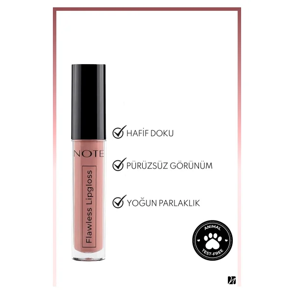 Note Flawless Nemlendirici 02 Delicate Pink Dudak Parlatıcısı - Görsel 4