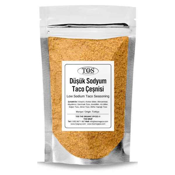 TOS The Organic Spices Az Tuzlu Taco Çeşnisi 250 gr Low Salt Taco Seasoning - Premium Quality Baharat Karışımı - Görsel 2