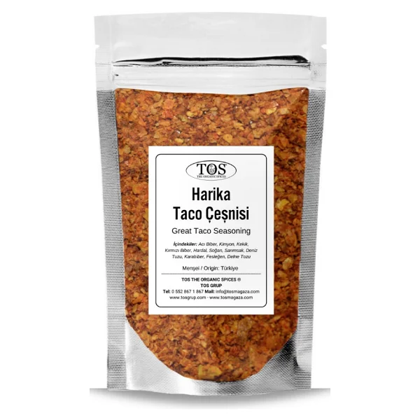 Tos The Organic Spices Harika Taco Çeşnisi 500 Gr Awesome Taco Seasoning - Premium Quality Baharat Karışımı - Görsel 2