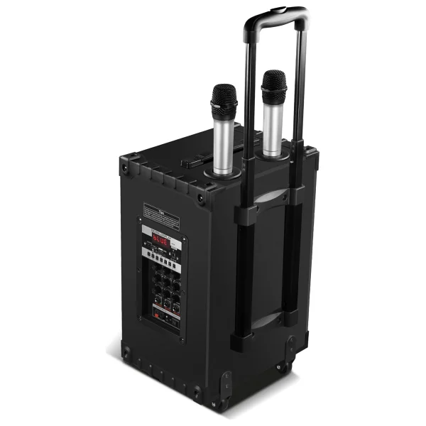Powerway Şarjlı Çift Mikrofonlu Hoparlör Karaoke Sistemi Taşınabilir Amfi Mt70 Bluetooth Hoparlör - Görsel 3
