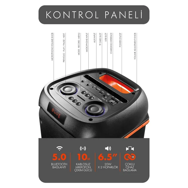 Powerway Duo XL Bluetooth Hoparlör - Görsel 3