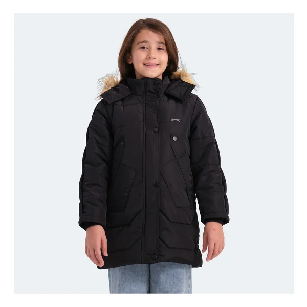Slazenger Camron Kapüşonlu Siyah Çocuk Mont - Görsel 3