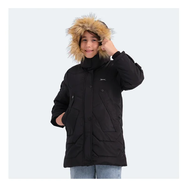 Slazenger Camron Kapüşonlu Siyah Çocuk Mont - Görsel 5