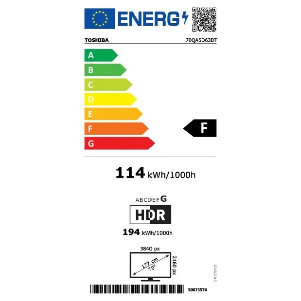 Toshiba 70qa5d63dt 4K Ultra HD 70" 178 Ekran Uydu Alıcılı Android Smart QLED TV - Görsel 6