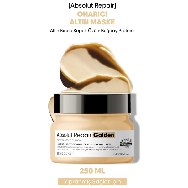 L'oreal Paris Serie Expert Absolut Repair Golden Onarıcı Altın Saç Maskesi 250 Ml - Görsel 2