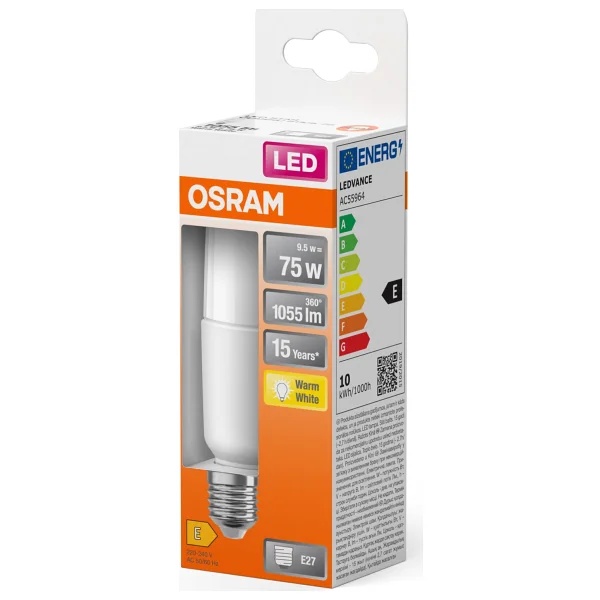 Osram Stick Sarı Işık 9 W-75 W E14 LED Ampul - Görsel 3