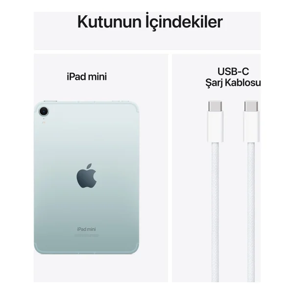 iPad Mini 7. Nesil Wi-Fi + Cellular 128 GB 8.3" Mxpp3tu/A Mavi Tablet - Görsel 10