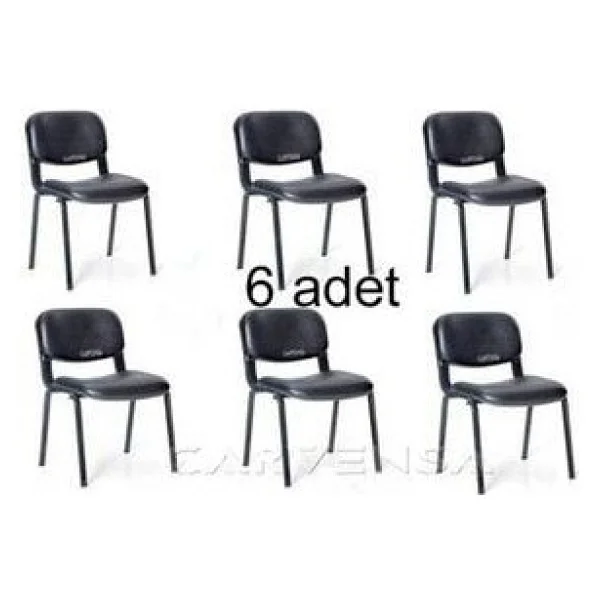 Arj I Office Furniture & Desing Siyah Ofis Büro Bekleme Misafir Form Koltuğu Sandalyesi 6lı 012 - Görsel 5