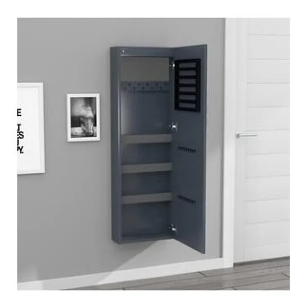 Decobox Paris LED Aydınlatmalı Boy Aynalı Takı Dolabı Sarı Işık - Görsel 4