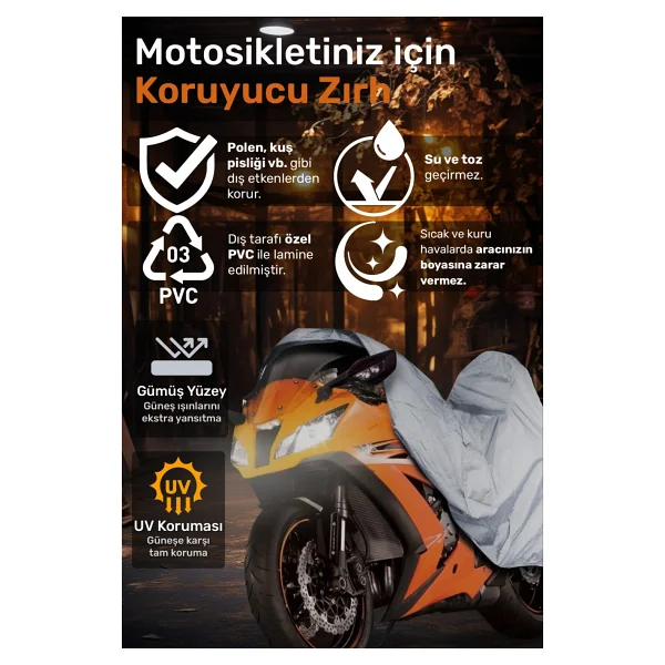 Kuba Superlight 125 Için Kilit Uyumlu Motosiklet Branda, Güvenli, Su Geçirmez Dayanıklı Kumaş - Görsel 5