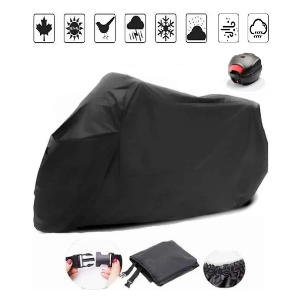 Kuba Space 50 Pro Için Arka Çanta Ve Kilit Uyumlu Siyah Motosiklet Branda, Güvenli - Siyah, Arka Çanta Ve Kilit Uyumlu - Görsel 5