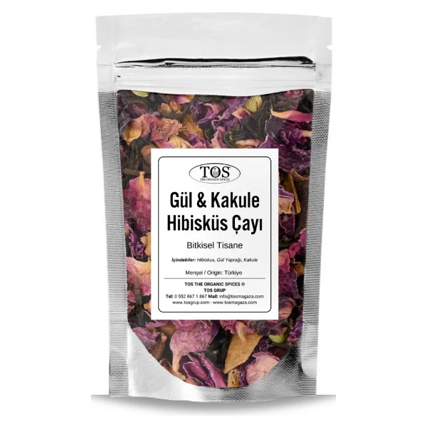 Gül & Kakule Ve Hibisküs Çayı (Bitkisel Tisane) 250 Gr (1. Kalite) - Görsel 2