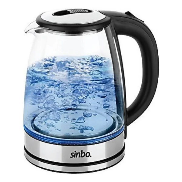 Sinbo 1,8 Litre Cam Su Isıtıcı - Paslanmaz Çelik Gizli Rezistans, Otomatik Kapanma Özelliği, Mavi LED Işıklı, Enerji Tasarruflu - Görsel 2