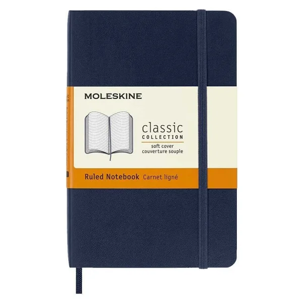 Moleskine Yumuşak Kapak Çizgili Defter Cep Boy 9x14 Cm 192 Sayfa Safir Mavi - Görsel 6