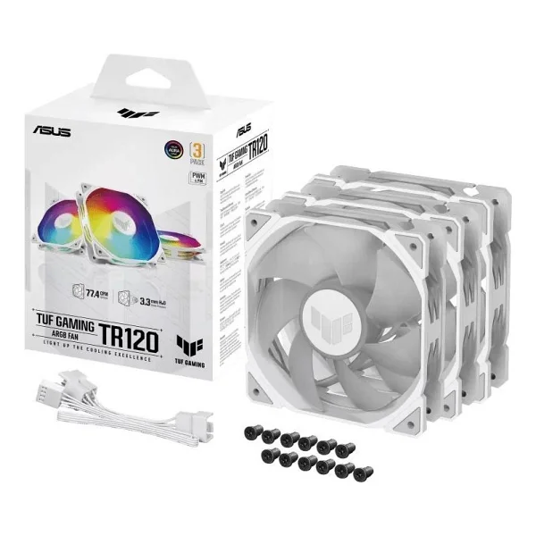 Asus Tuf Gaming Tr120 Argb Beyaz 3'lü 12 Cm Kasa Fanı - Görsel 5