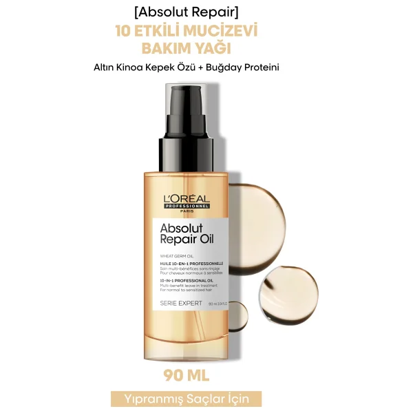 L'oreal Paris Professionnel Serie Expert Absolut Repair Oil 90 Ml Saç Bakım Yağı - Görsel 8