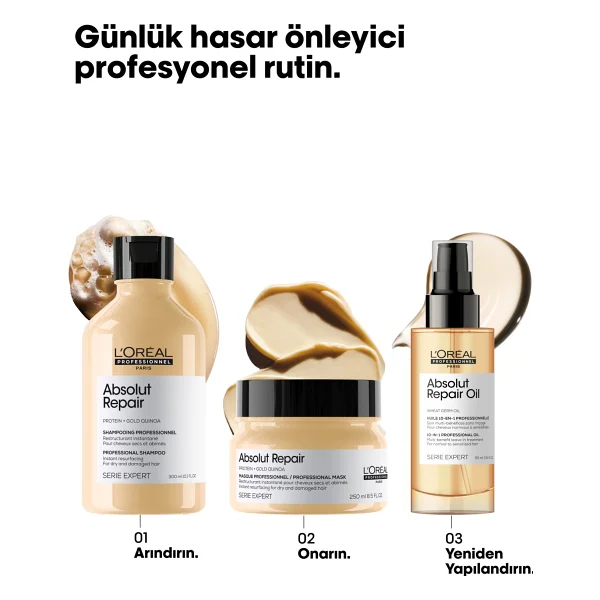 L'oreal Paris Professionnel Serie Expert Absolut Repair Oil 90 Ml Saç Bakım Yağı - Görsel 9