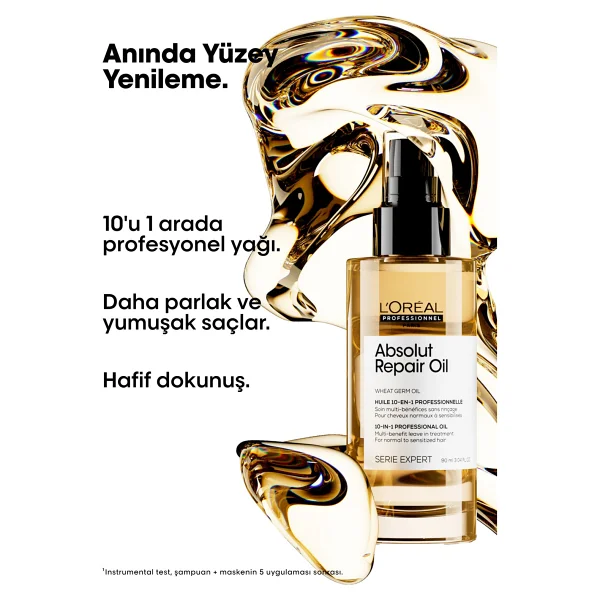 L'oreal Paris Professionnel Serie Expert Absolut Repair Oil 90 Ml Saç Bakım Yağı - Görsel 5