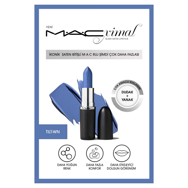 M.A.C Macximal Sleek Satin Tilted Denim Ruj - Görsel 4
