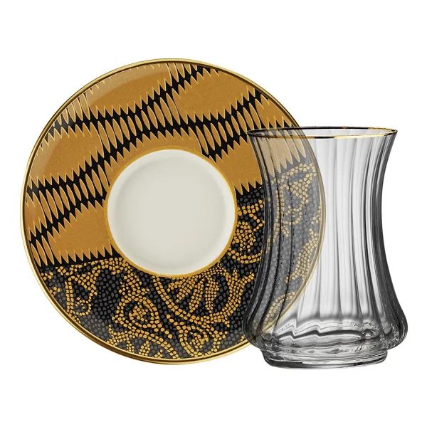 Sandro Moreno 1453 Kariye Optik 12 Parça 6 Kişilik Çay Seti 110 Ml - Renkli - Görsel 2