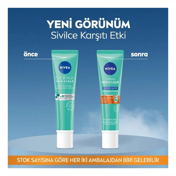 Nivea Derma Skin Clear Night Exfoliator Arındırıcı 40 Ml Gece Kremi - Görsel 6