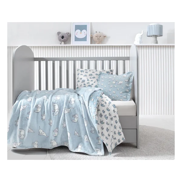 Yataş Mini Povey 100x120 Cm Wellsoft Mavi Bebek Battaniyesi - Görsel 2