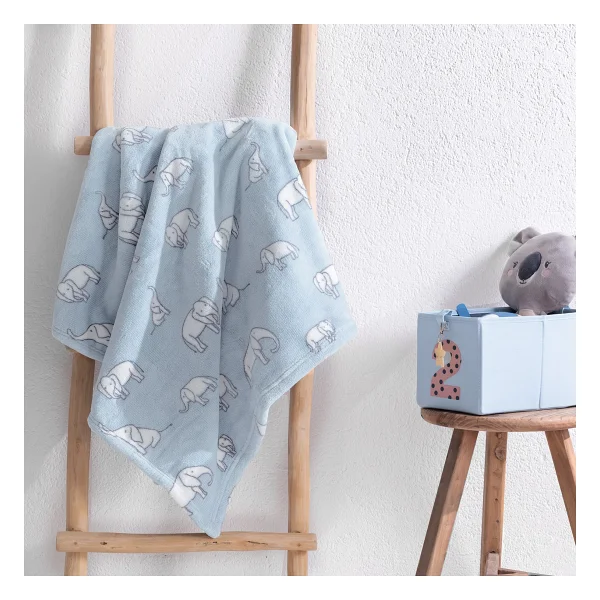 Yataş Mini Povey 100x120 Cm Wellsoft Mavi Bebek Battaniyesi - Görsel 3