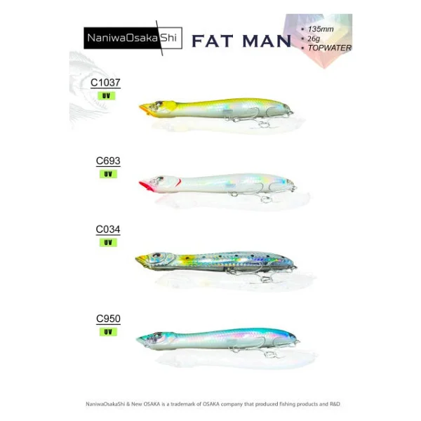 Naniwaosakashi Fat Man 13.5 Cm 26 Gr Popper Sahte Yem - Görsel 2