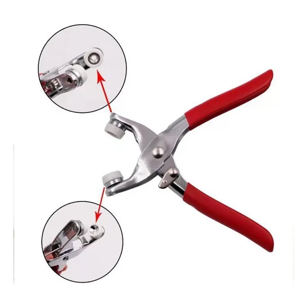 Sıfır312 Çıtçıt Takma Pensesi, Çıt Çıt Makinesi 9.5mm 100 Adet Çıt Çıt Ve Metal El Pensesi Basım Makinesi - Görsel 3