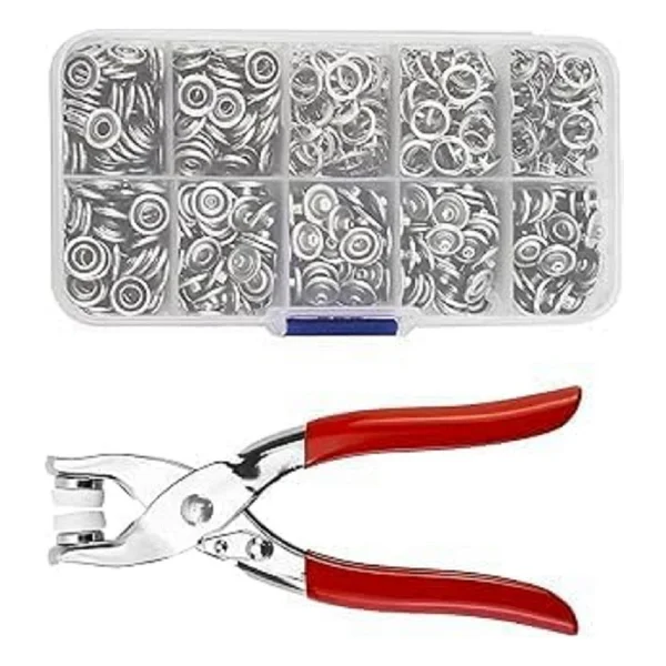 Sıfır312 Çıtçıt Takma Pensesi, Çıt Çıt Makinesi 9.5mm 100 Adet Çıt Çıt Ve Metal El Pensesi Basım Makinesi - Görsel 4