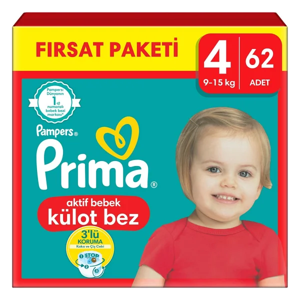 Prima Aktif 3 Numara Midi 62'li Bebek Bezi - Görsel 2