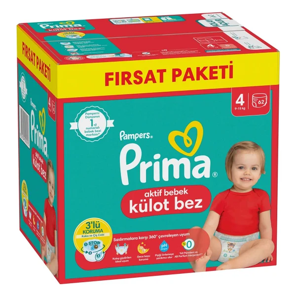 Prima Aktif 3 Numara Midi 62'li Bebek Bezi - Görsel 3